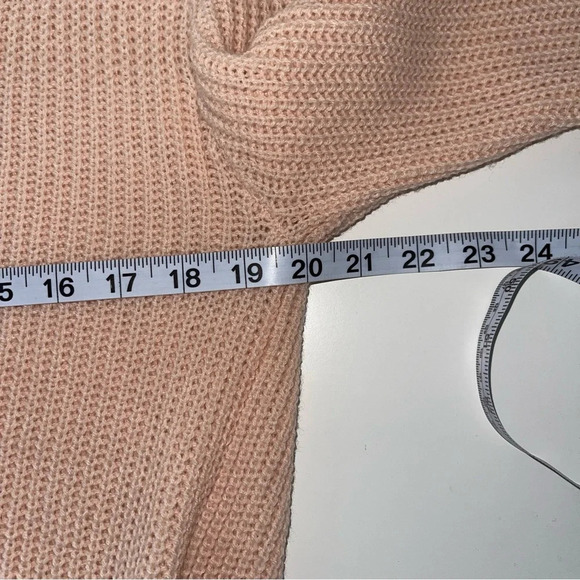 Love by Design Light Pink V-neck Wrap Open Back Knit Sweater Medium Women’s - Picture 7 of 10